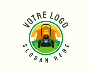 Lawn Mower Grass Logo