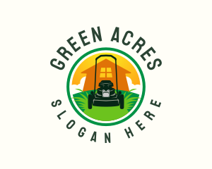 Lawn Mower Grass logo design