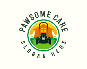 Lawn Mower Grass logo design