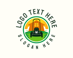 Lawn Mower Grass Logo