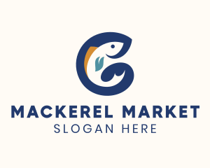 Mackerel - Fish Letter G logo design