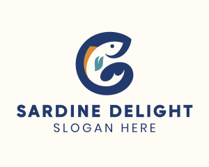 Sardine - Fish Letter G logo design
