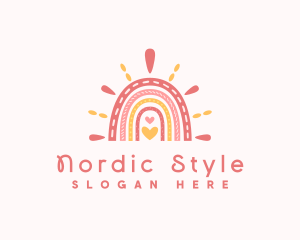 Scandinavian - Nursery Rainbow Heart logo design