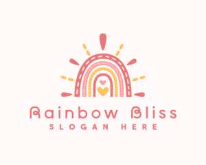 Nursery Rainbow Heart logo design