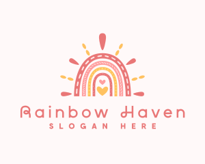 Nursery Rainbow Heart logo design