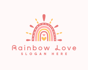 Nursery Rainbow Heart logo design