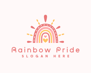 Nursery Rainbow Heart logo design