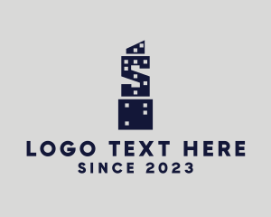Real Estate - Skyscraper Letter S logo design