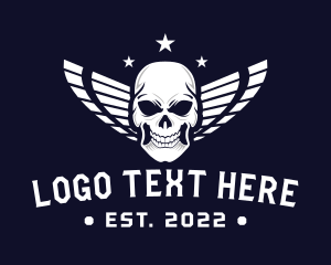 Rock - Motorcycle Wing Skull Gaming logo design