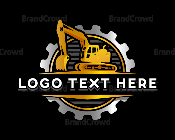 Excavator Digging Construction Logo