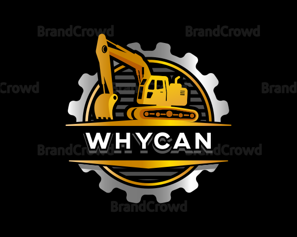 Excavator Digging Construction Logo