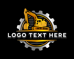 Backhoe - Excavator Digging Construction logo design
