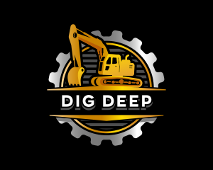 Excavator Digging Construction logo design