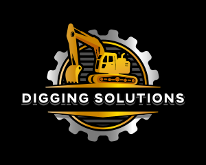 Excavator Digging Construction logo design