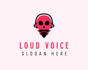 Skull Headphones Media logo design