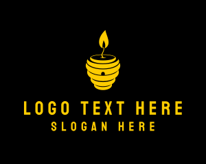 Golden - Gold Beehive Candle logo design