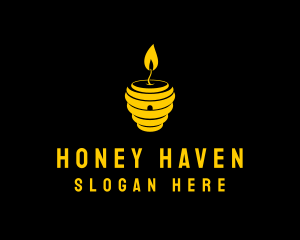 Gold Beehive Candle logo design