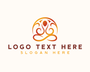 Healing - Yoga Healing Meditation logo design