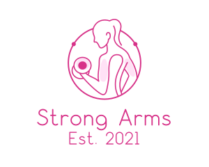 Female Woman Bodybuilder Strong logo design