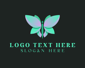 Lady - Green Butterfly Wing logo design