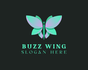 Green Butterfly Wing logo design