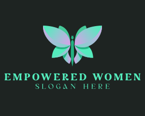 Green Butterfly Wing logo design