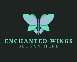 Green Butterfly Wing logo design