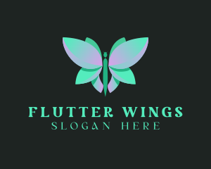 Green Butterfly Wing logo design