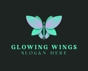 Green Butterfly Wing logo design