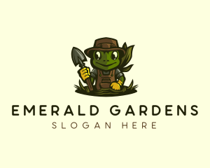 Frog Landscaping Shovel logo design