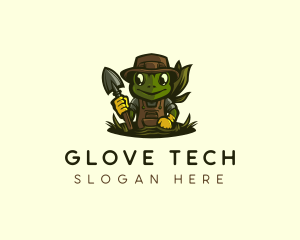 Frog Landscaping Shovel logo design