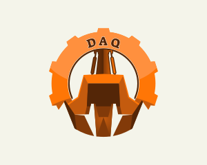 Backhoe - Excavator Cog Backhoe logo design