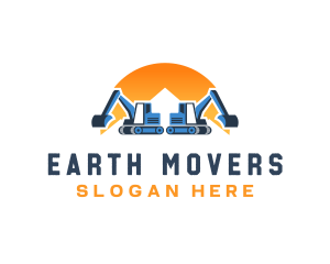 Mountain Excavation Machine logo design