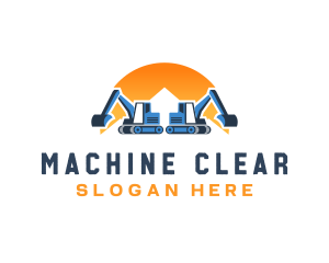Mountain Excavation Machine logo design