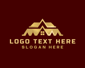 Roofing - Luxury House Roof Real Estate logo design