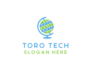 Digital Tech Globe logo design