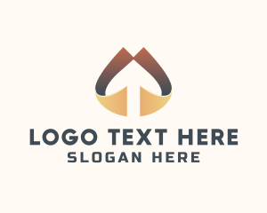 Isometric - Elegant  Arrow Ribbon logo design