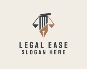 Judiciary - Legal Column Pen logo design