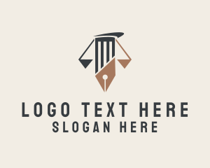 Notary - Legal Column Pen logo design