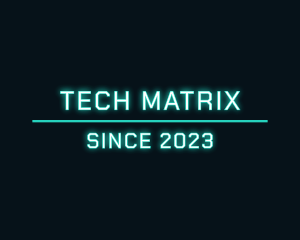 Matrix - Techno Neon Agency logo design