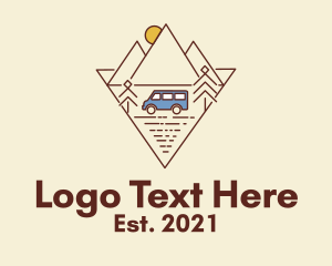 Camper Van - Mountain Trailer Van logo design