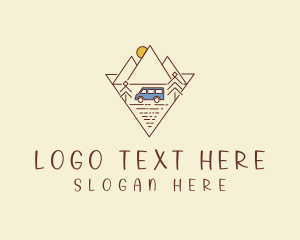 Transportation - Mountain Trailer Van logo design