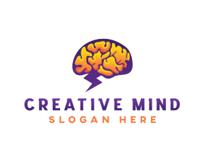 Brain Lightning Mind  logo design