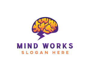 Brain Lightning Mind  logo design