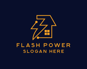 Lightning Bolt House Connector logo design