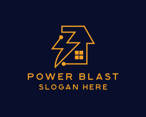 Lightning Bolt House Connector logo design