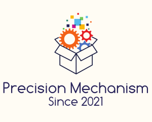 Mechanism - Multicolor Gear Box logo design