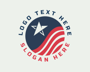 Voting - Star Circle Flag logo design