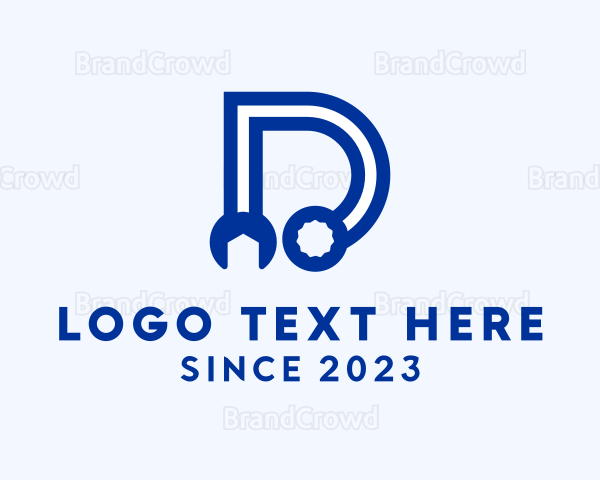Repair Wrench Letter D Logo
