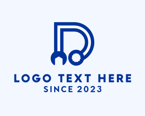 Fix - Repair Wrench Letter D logo design
